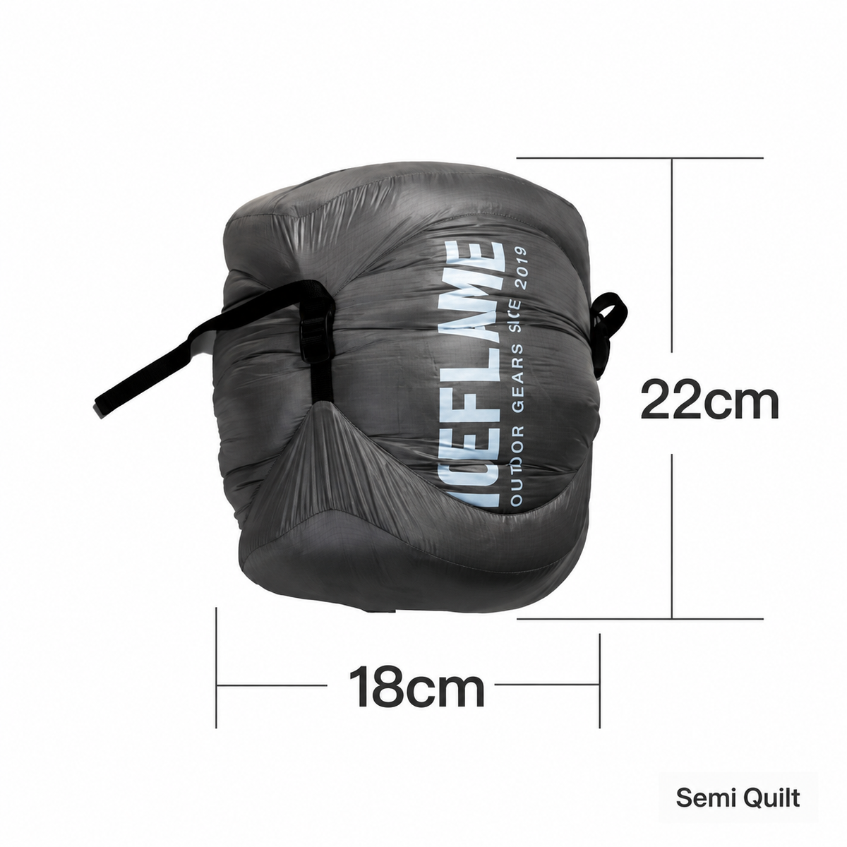 Iceflame Insulated Ultralight Down Quilt – Semi Quilt Mono product view