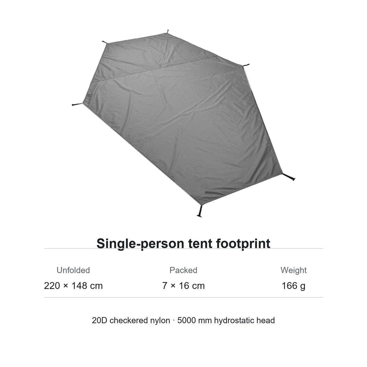 Mountain Spring 1P tent footprint dimensions, packed size, weight and material