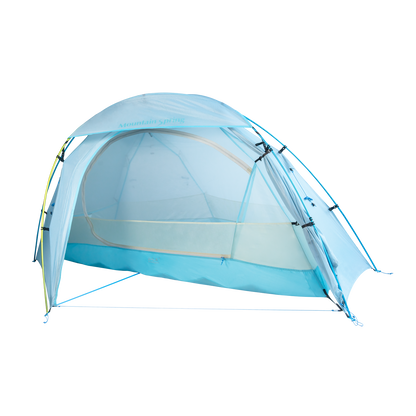 Mountain Spring DuFeng Lite 1P tent with vestibule open in Dawn Blue