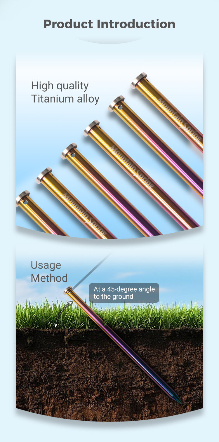 Moutain Spring Titanium Rainbow Peg Set