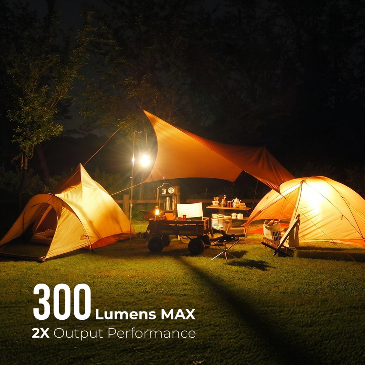 Flextail Zero Lantern providing bright campsite illumination