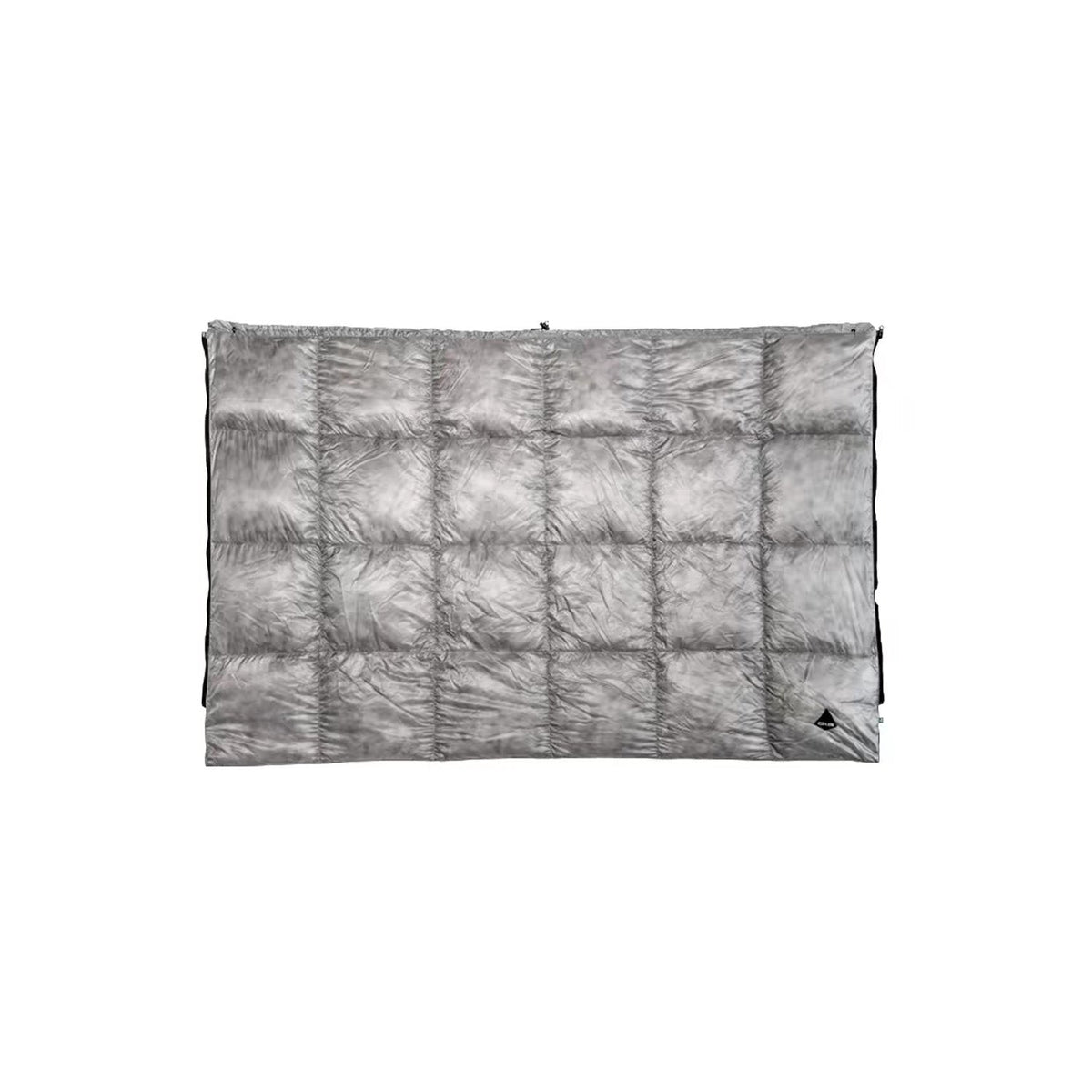 Iceflame NXT down blanket in grey quilted flat lay