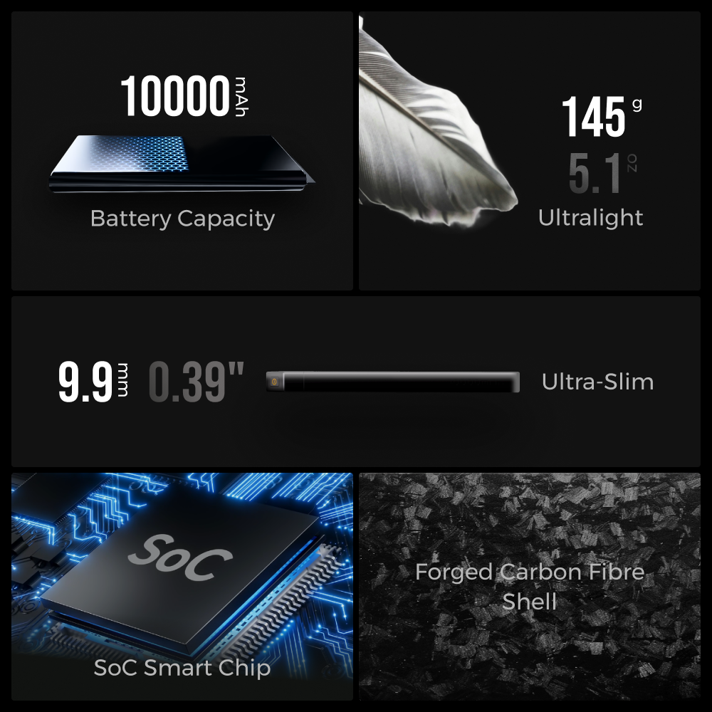 Flextail ZERO POWER 10,000mAh power bank – capacity and ultralight graphic