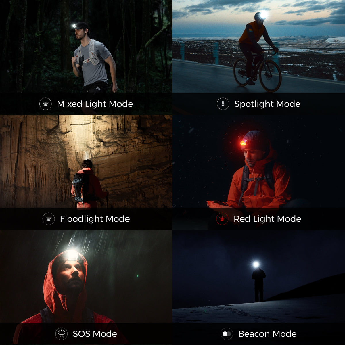 Flextail Tiny Helio 600Z outdoor lights – lighting mode examples