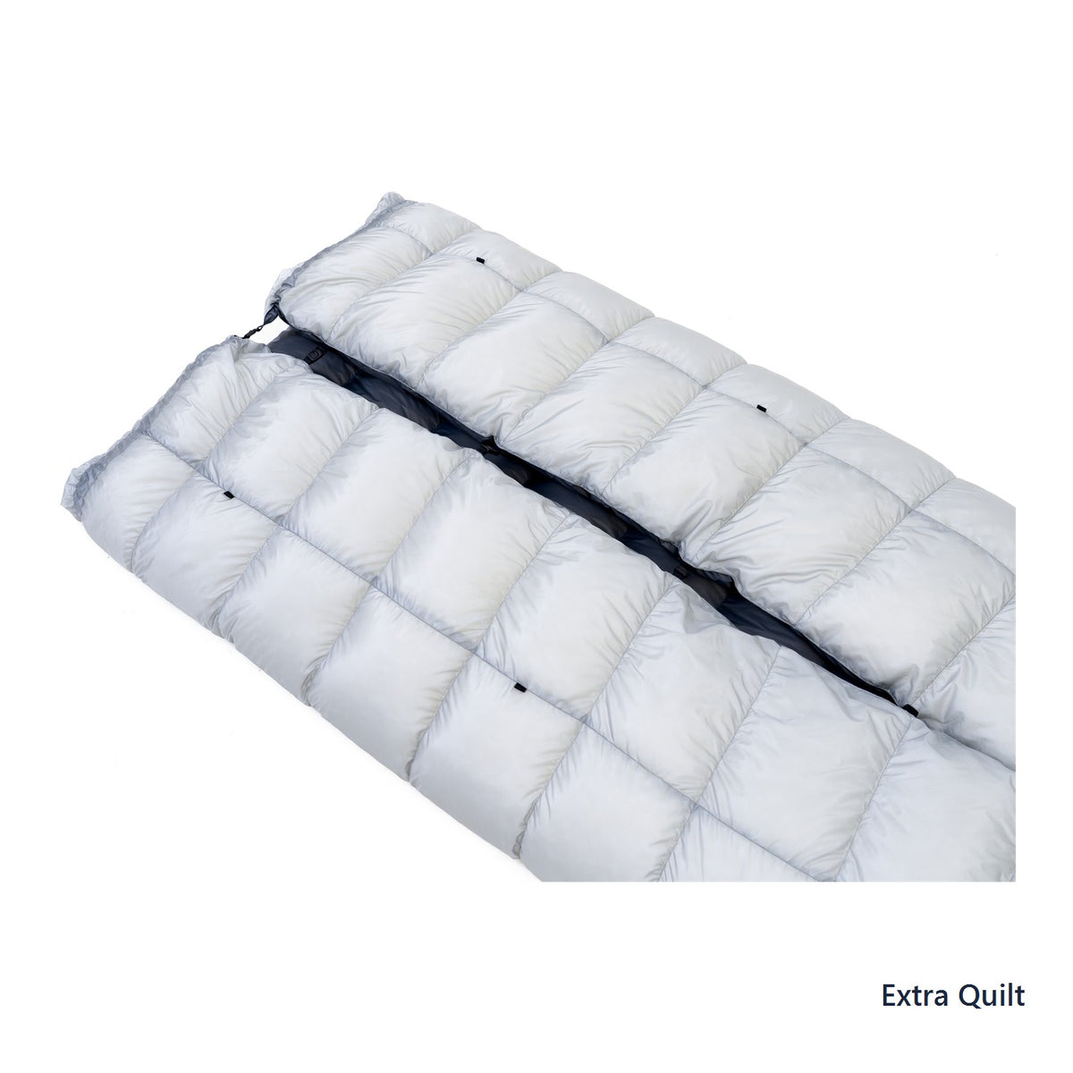 Iceflame Extra Quilt opened flat as a down camping quilt