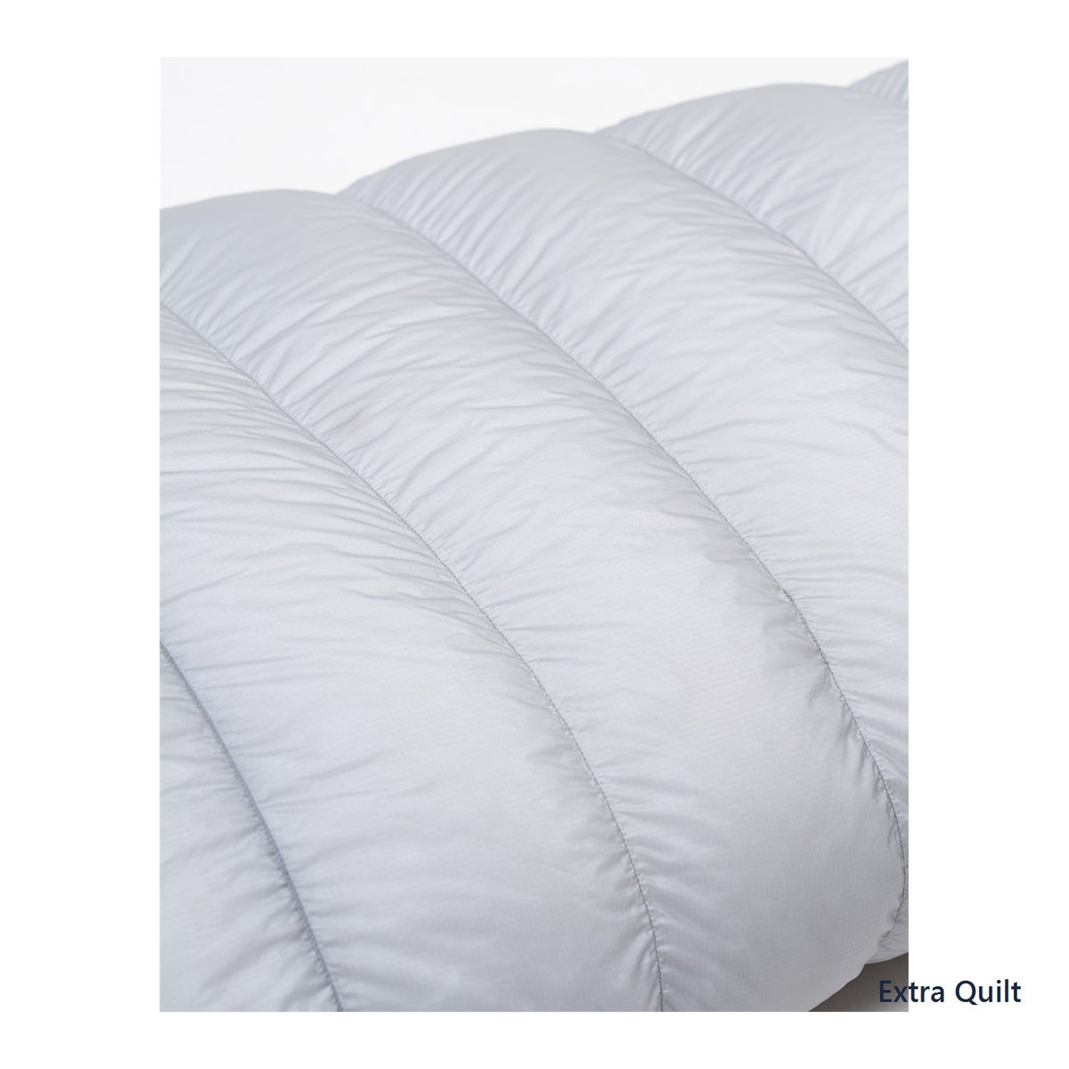 Close-up of Iceflame Extra Quilt down baffles and fabric