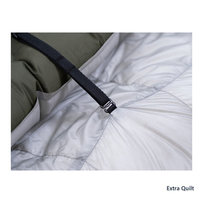 Iceflame Extra Quilt strap attachment on the down quilt