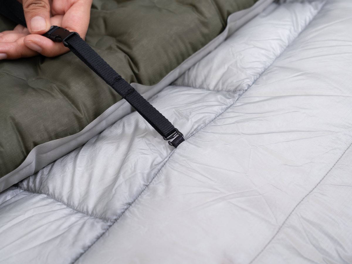 Iceflame Flame EX sleeping bag – adjustable strap detail
