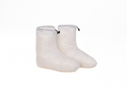 Iceflame down socks – white pair sole view