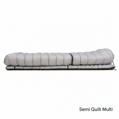 Iceflame Semi Quilt Multi packed on a sleeping mat