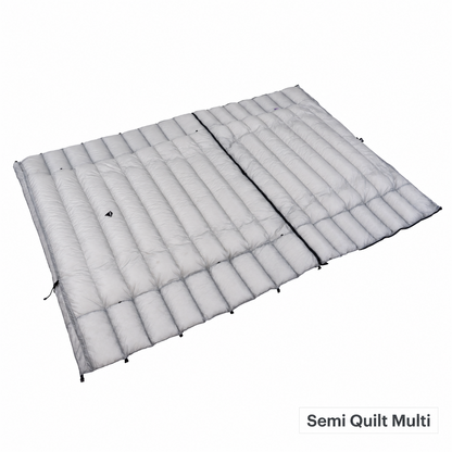 Iceflame Semi Quilt Multi spread wide as a camping quilt