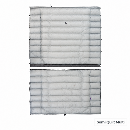 Iceflame Semi Quilt Multi shown separated into two quilt sections