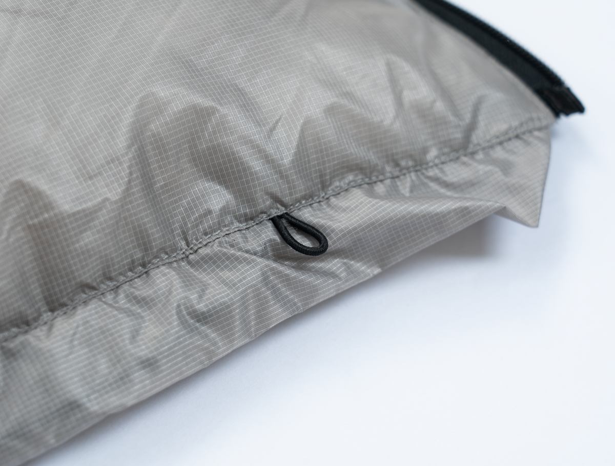 Iceflame NXT down blanket zip and fabric close-up