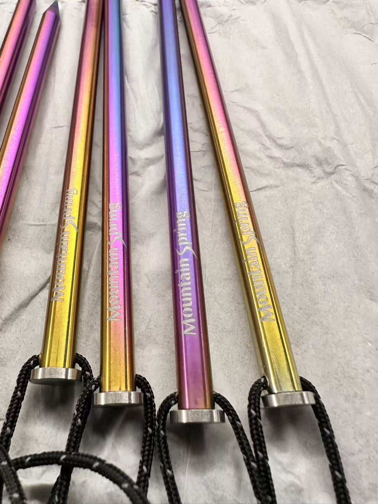 Moutain Spring Titanium Rainbow Peg Set