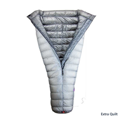 Iceflame Photon EX opened into a down camping quilt