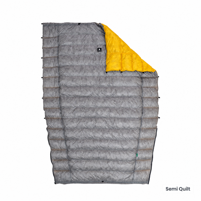Iceflame Insulated Ultralight Down Quilt – Extra Quilt Zip front view