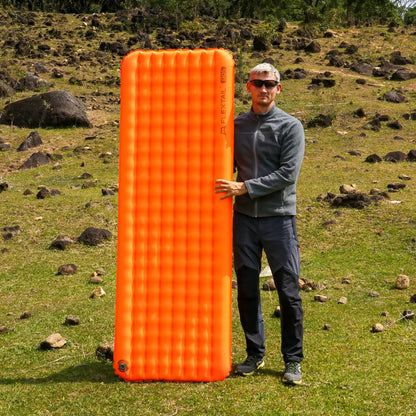 Flextail R05 sleeping pad shown upright for scale