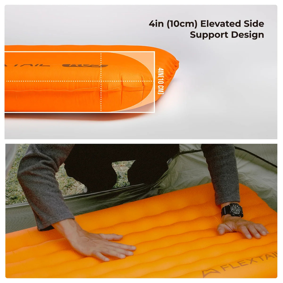 Flextail R05 sleeping pad elevated side support