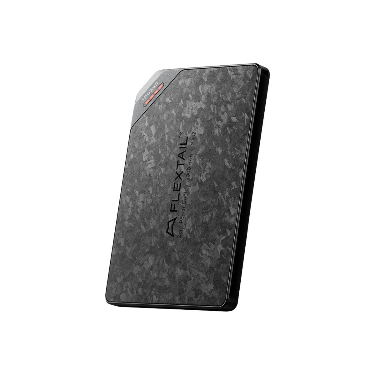 Angled front view of Flextail ZERO POWER 5000mAh power bank