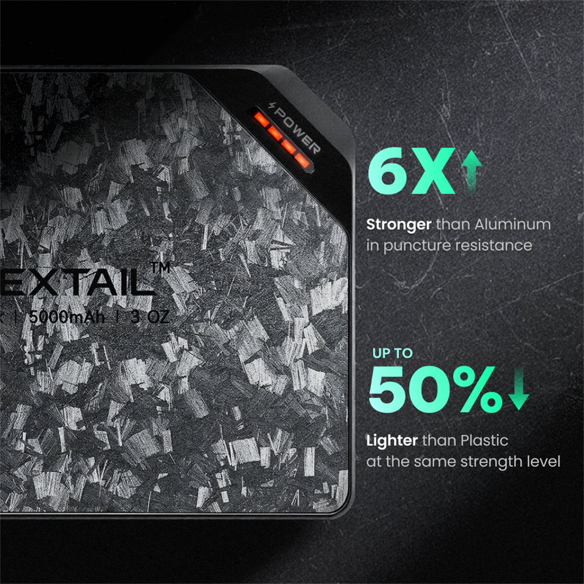 Flextail ZERO POWER forged carbon fibre shell detail