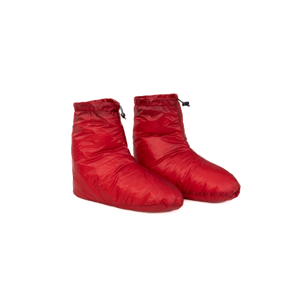 Red Iceflame down socks, front view