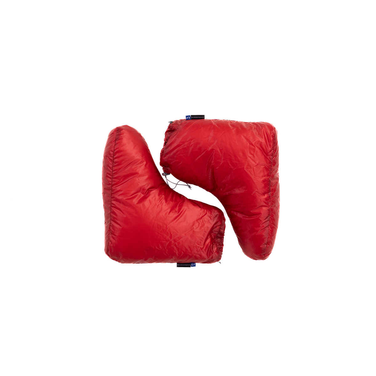 Red Iceflame down socks, sole view