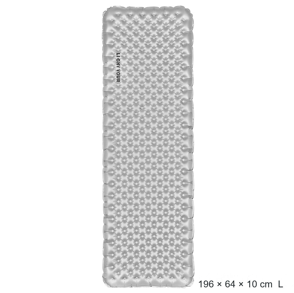 Light Tour R7.5 large inflatable sleeping pad, 196 × 64 × 10 cm – labelled dimensions