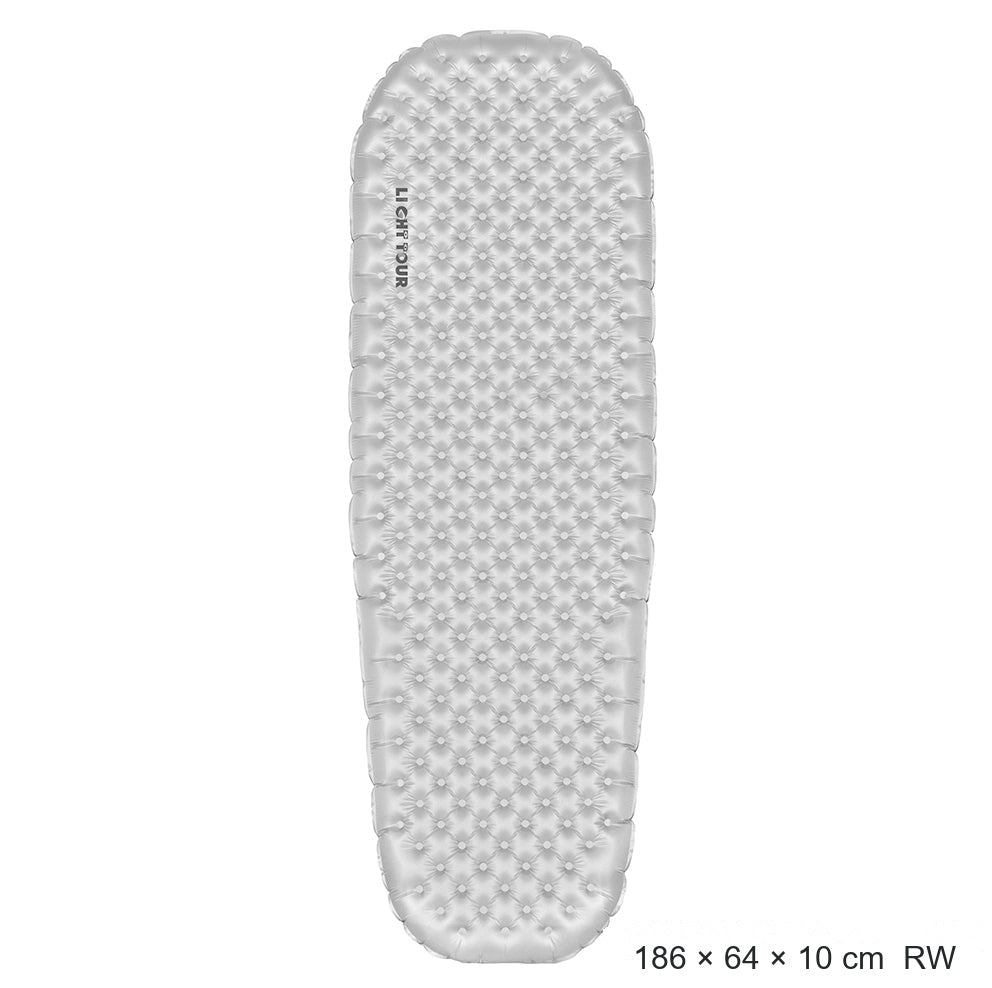 Light Tour R7.5 regular wide inflatable sleeping pad, 186 × 64 × 10 cm – labelled dimensions